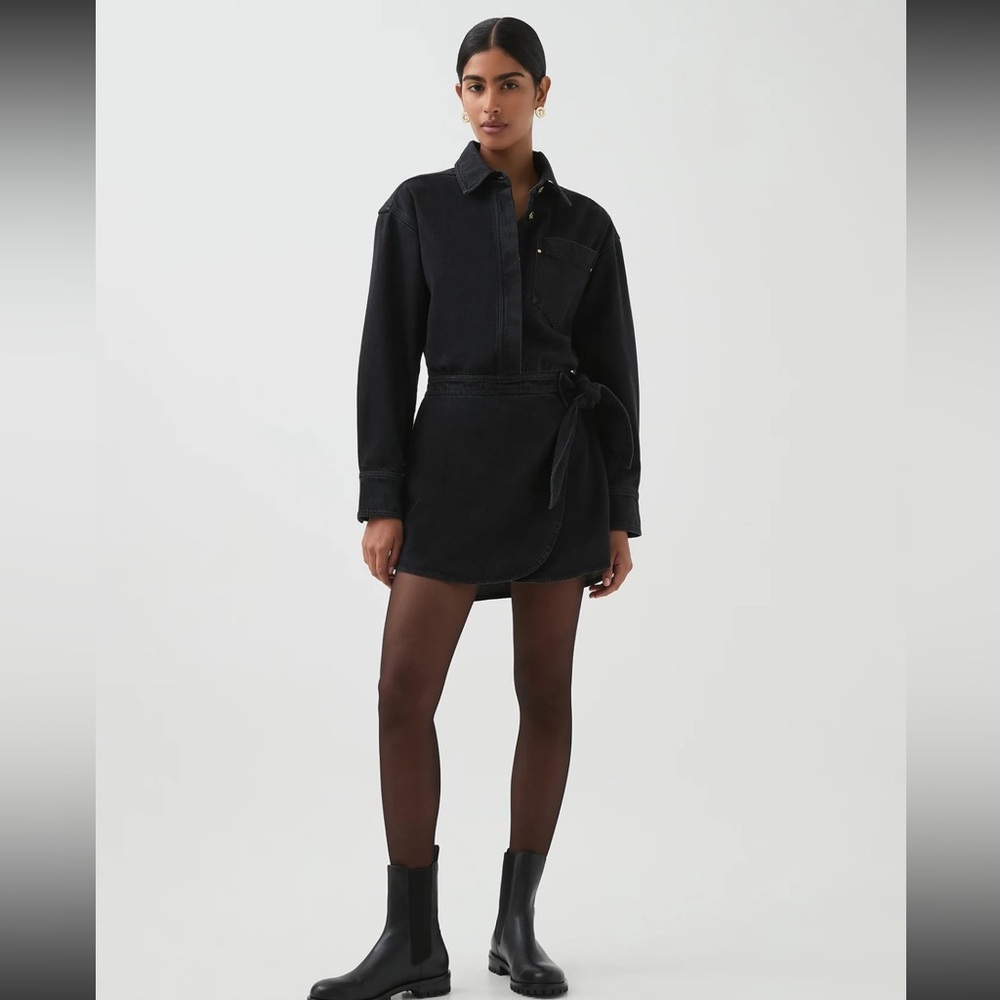 AJE Sienna Denim Shirt Dress